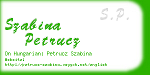 szabina petrucz business card
